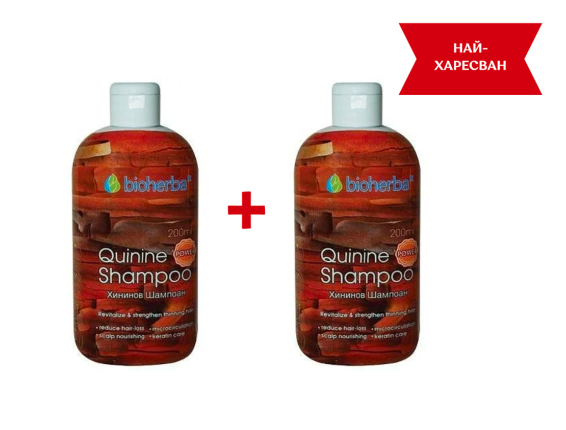 1+1 ХИНИНОВ ШАМПОАН, БИОХЕРБА, 200мл