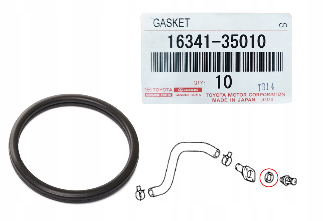 Уплътнение за термостат за ТОЙОТА ЛЕКСУС TOYOTA LEXUS 1634135010 16341-35010