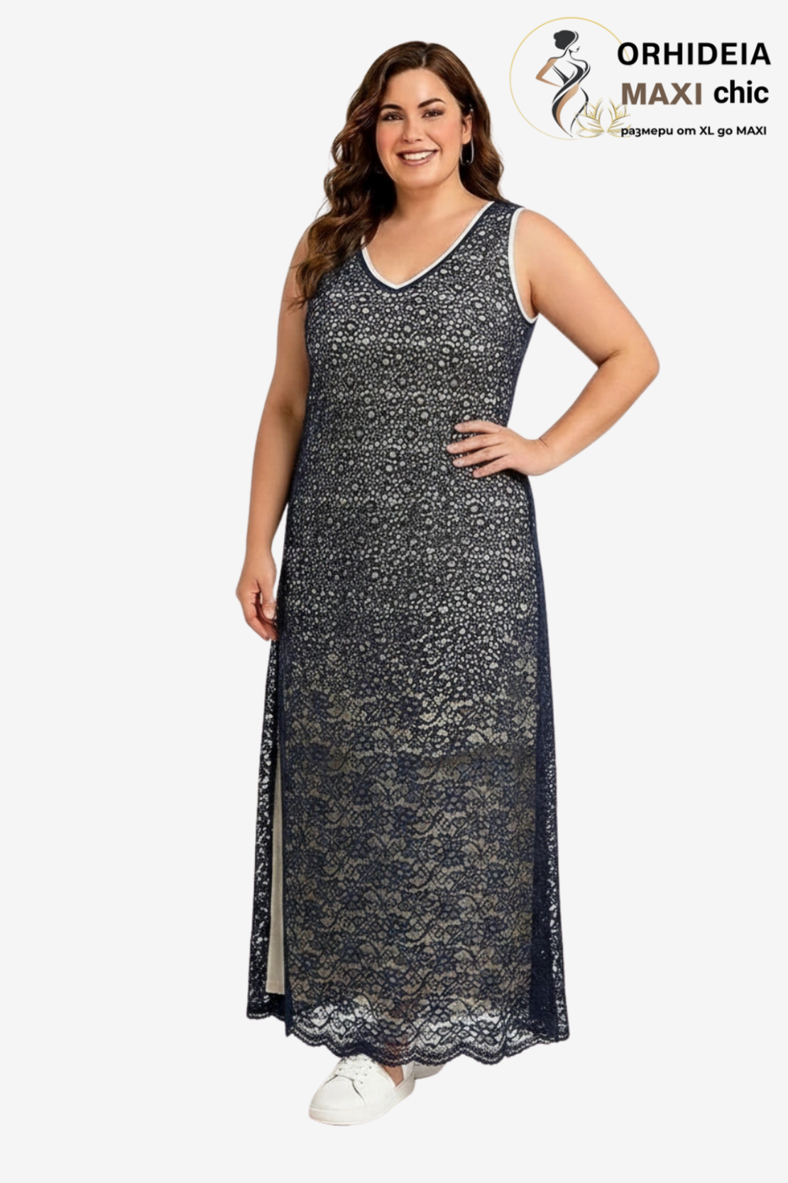 РОКЛЯ DOLARES ROZZER СИНЯ ДАНТЕЛА