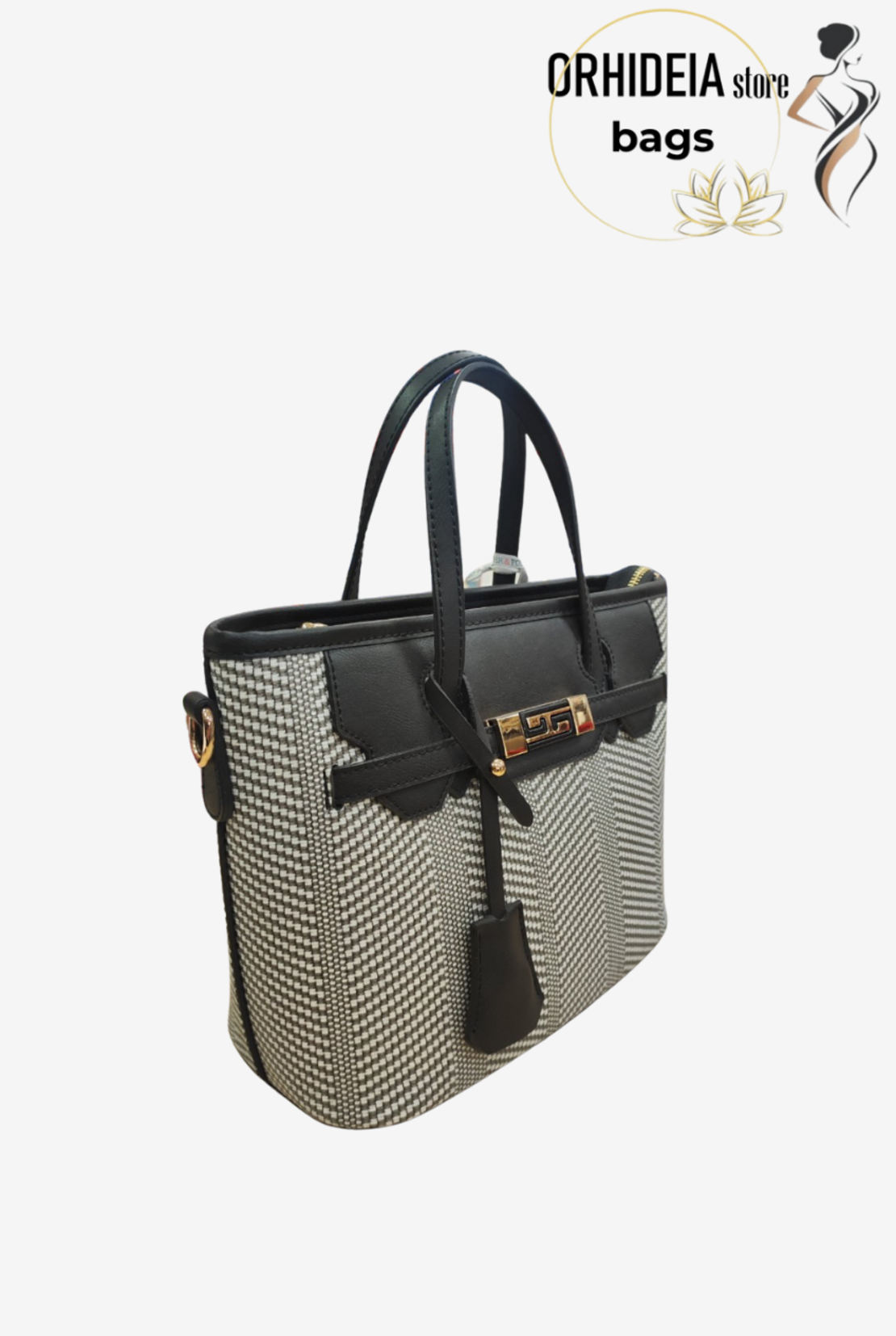 ДАМСКА ЧАНТА SILVER POLO ЧЕРНО БЯЛА