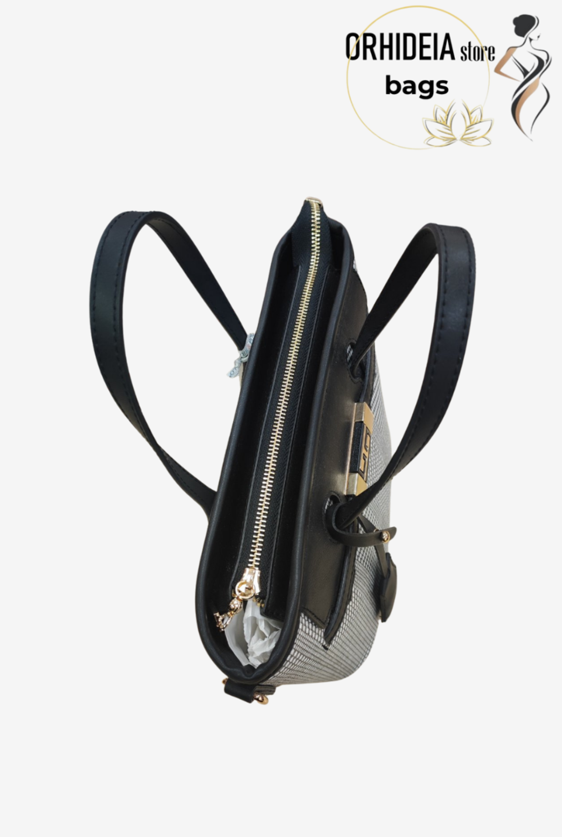 ДАМСКА ЧАНТА SILVER POLO ЧЕРНО БЯЛА