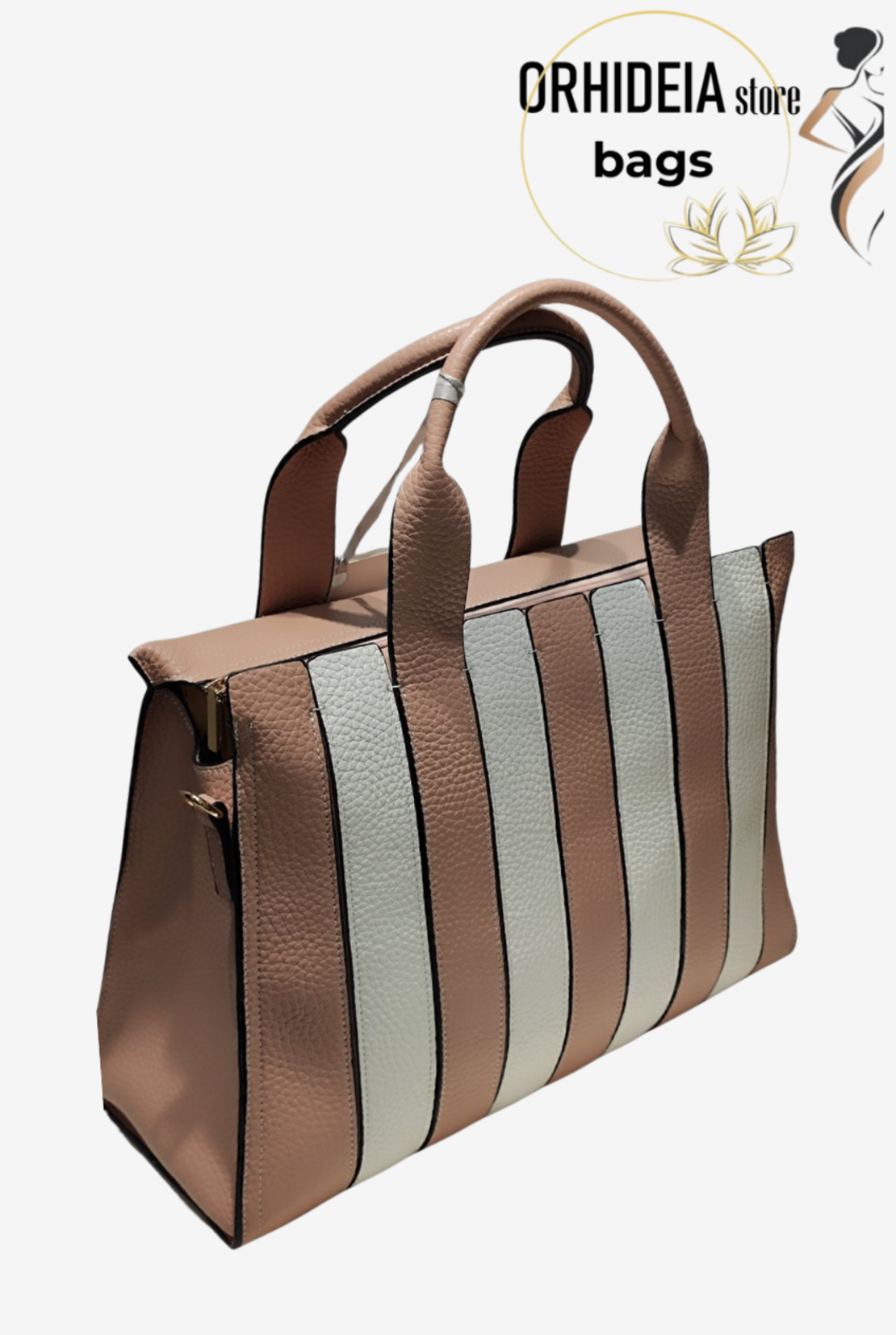 ДАМСКА ЧАНТА CHIC SAILOR РОЗОВО БЯЛА