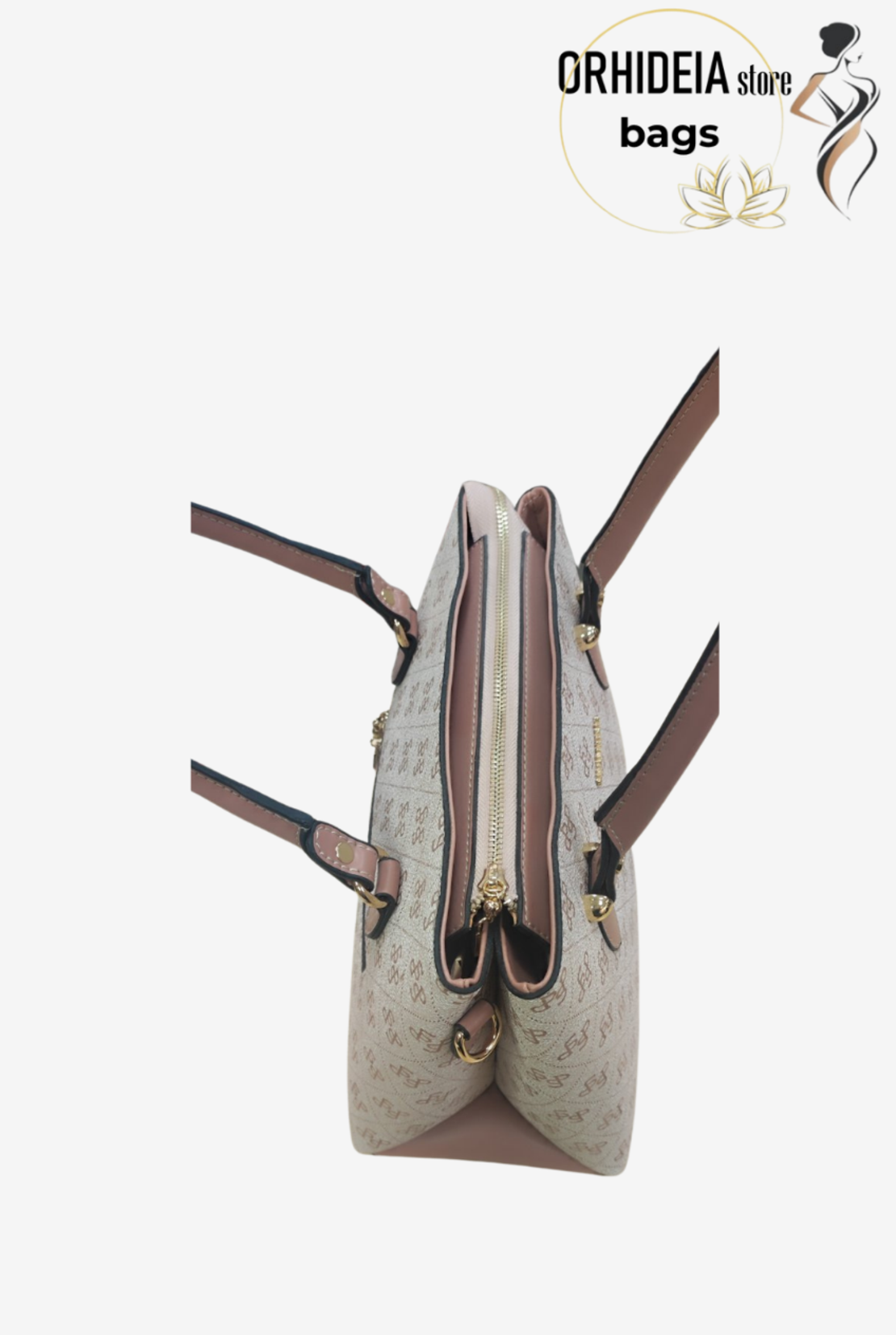 ДАМСКА ЧАНТА SILVER POLO РОЗОВА С ЛОГО ДЕСЕН