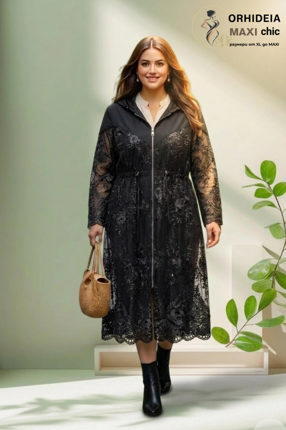 ПАЛТО AYSEL ЧЕРНА ДАНТЕЛА
