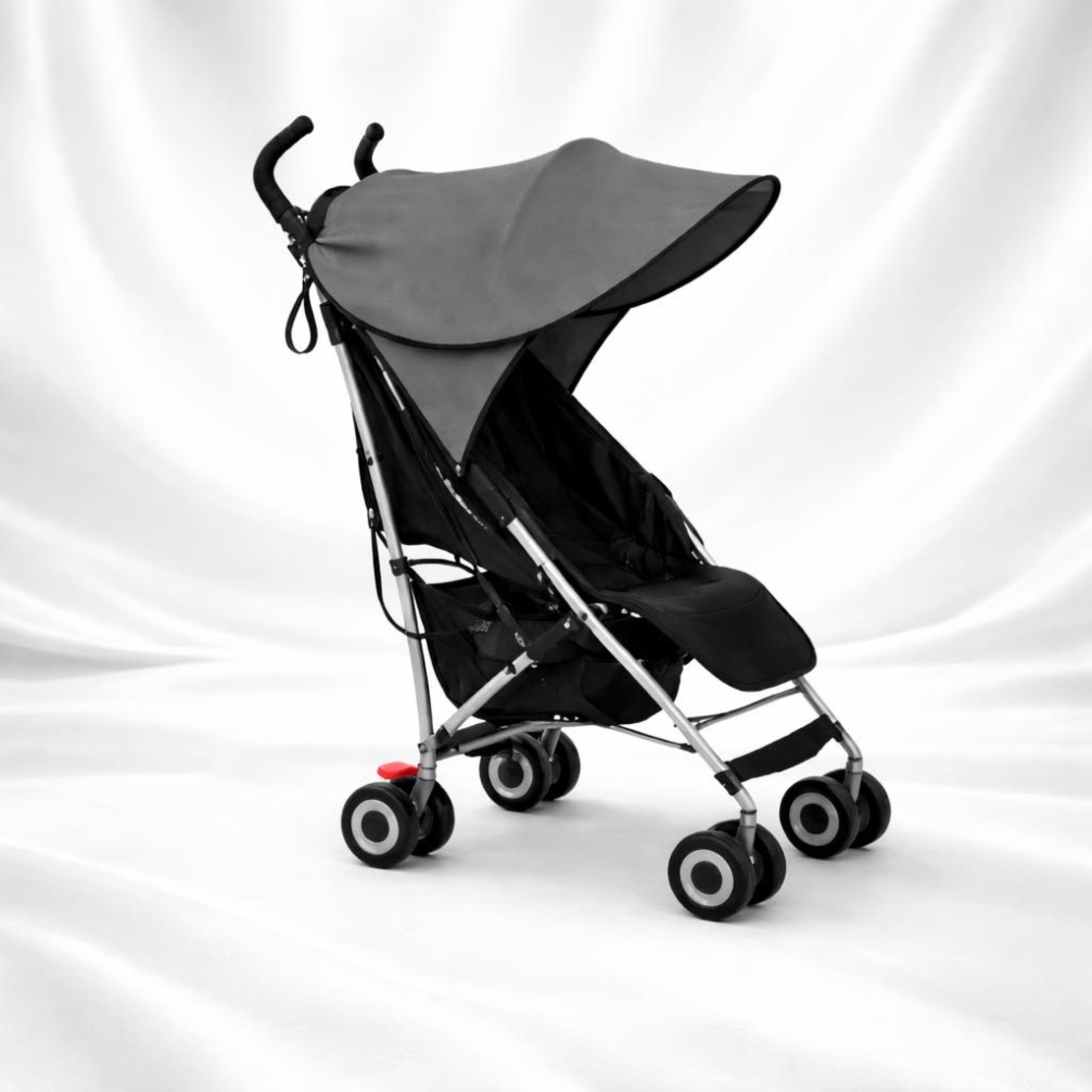 Елегантен сенник за количка в сиво