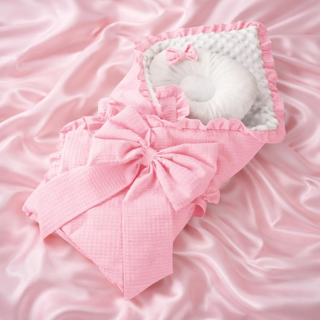 Стилно порт бебе в розов капитон с минки