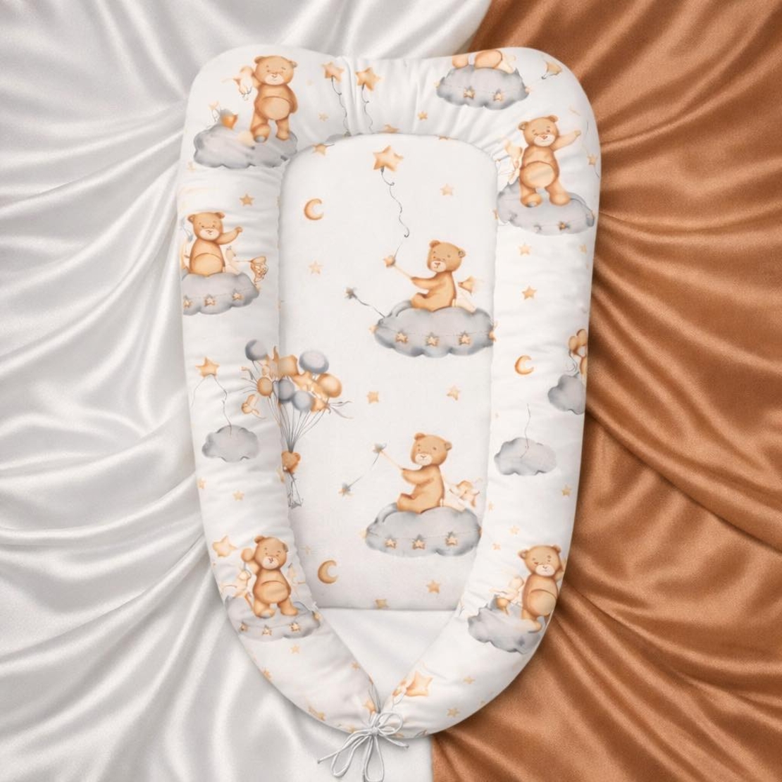 Преносимо бебешко легло с кафяво мече