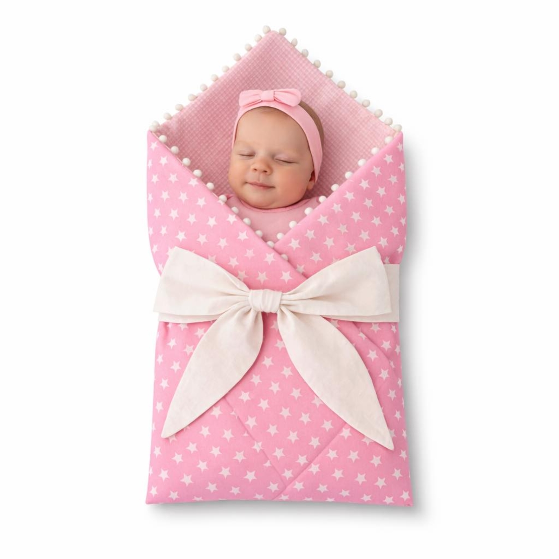 Лятно порт бебе на звезди с розов капитон