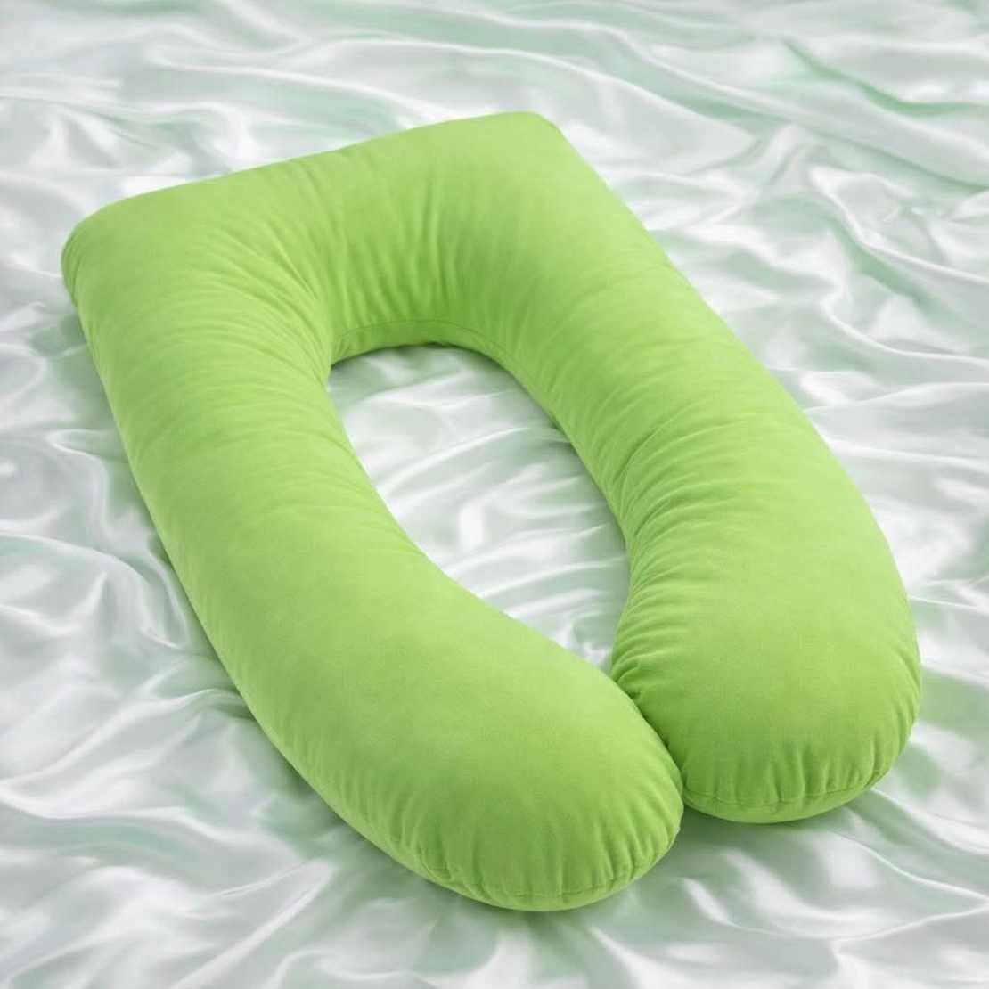 U-образна възглавница за бременни - зелена