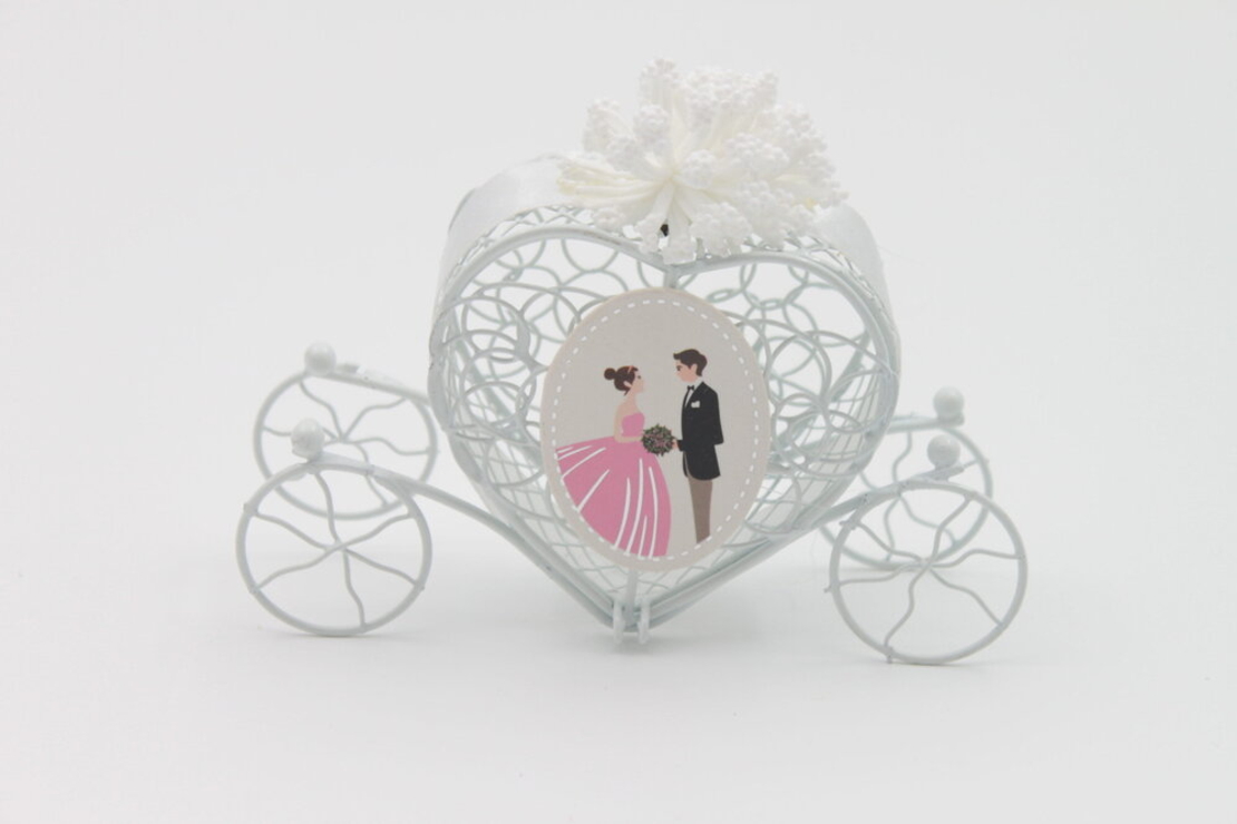 КАЛЯСКА от метал - кутийка за сватбен подарък