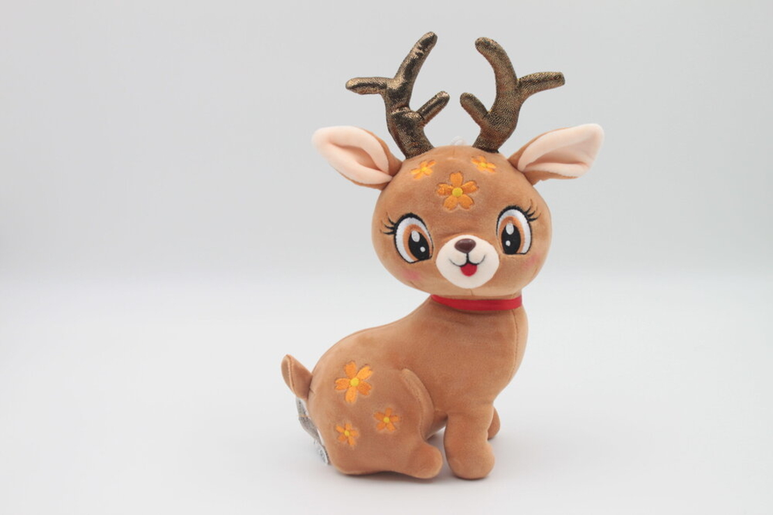 Коледно Плюшено Еленче 30 см - Кафяво