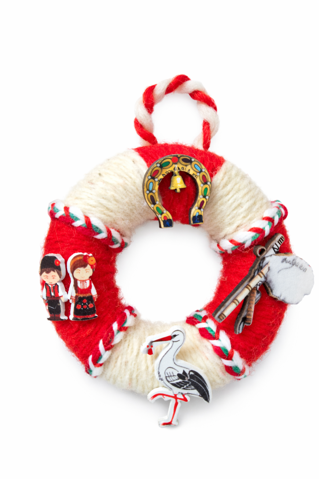 Декоративен ринг с мартеница и пролетни елементи