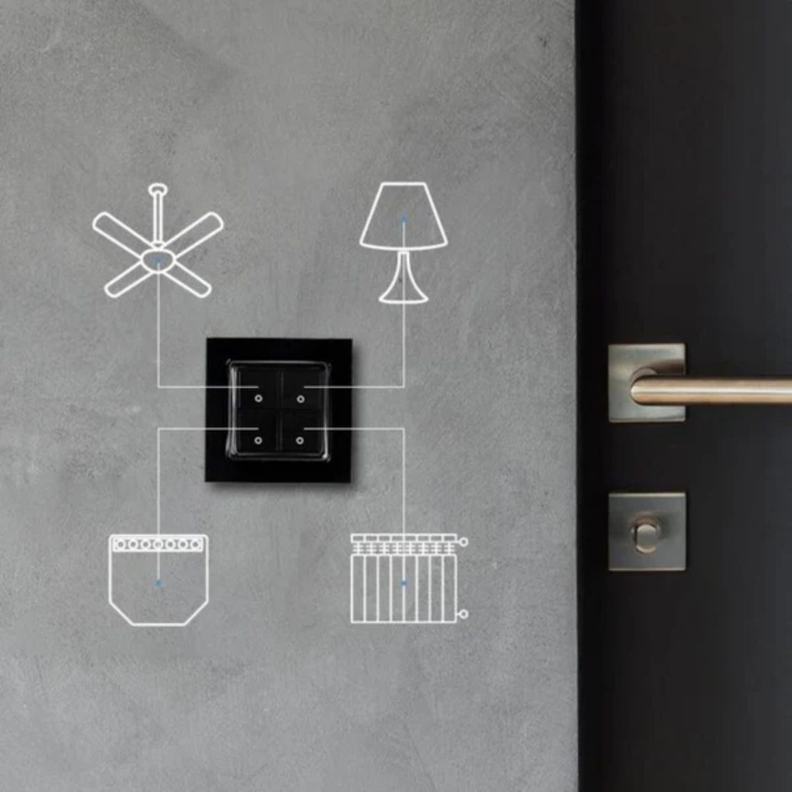 Shelly Wall Switch with 4 Buttons Black