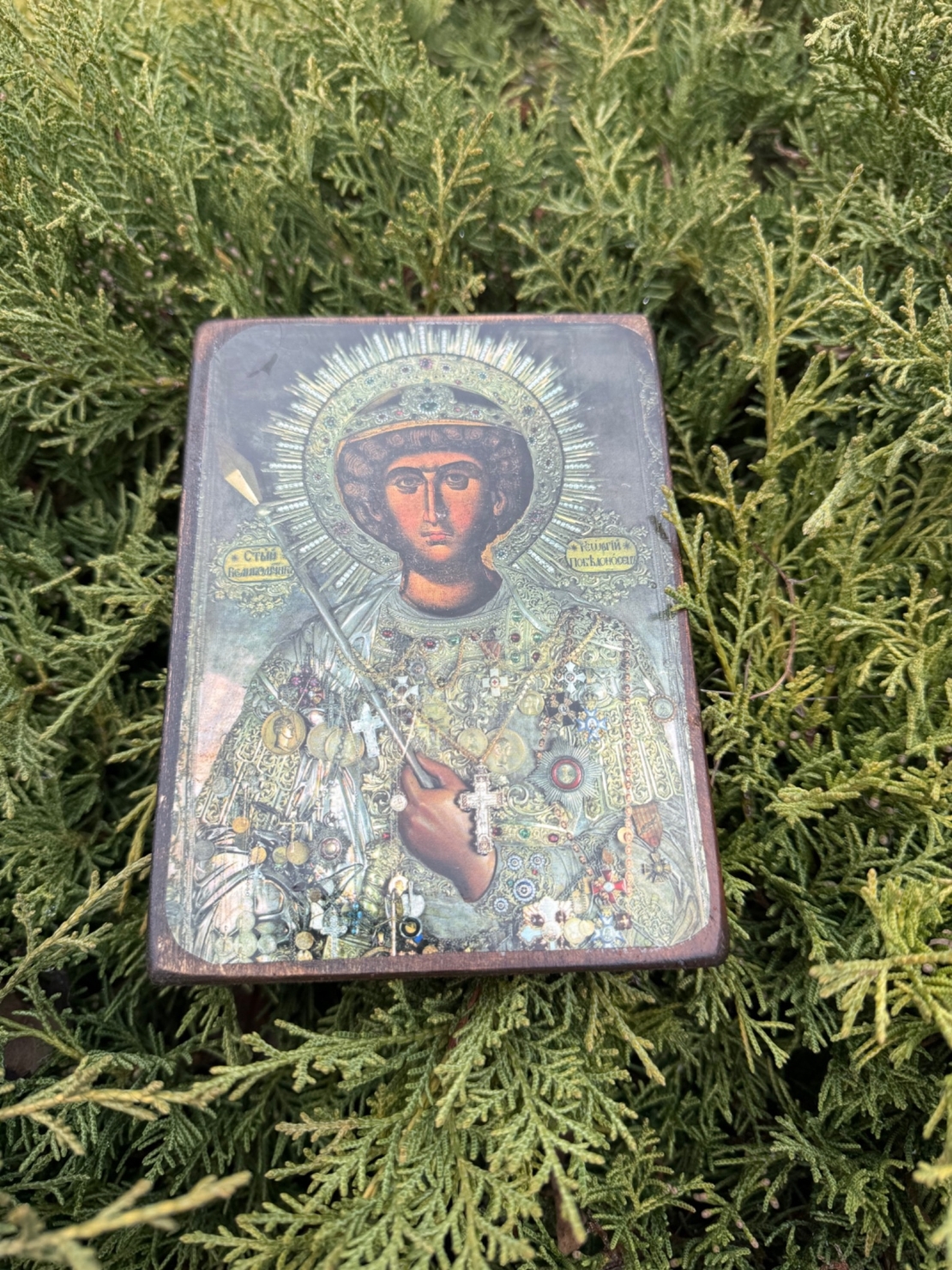 Икона на Св. Георги Победоносец – дървена, ръчна изработка