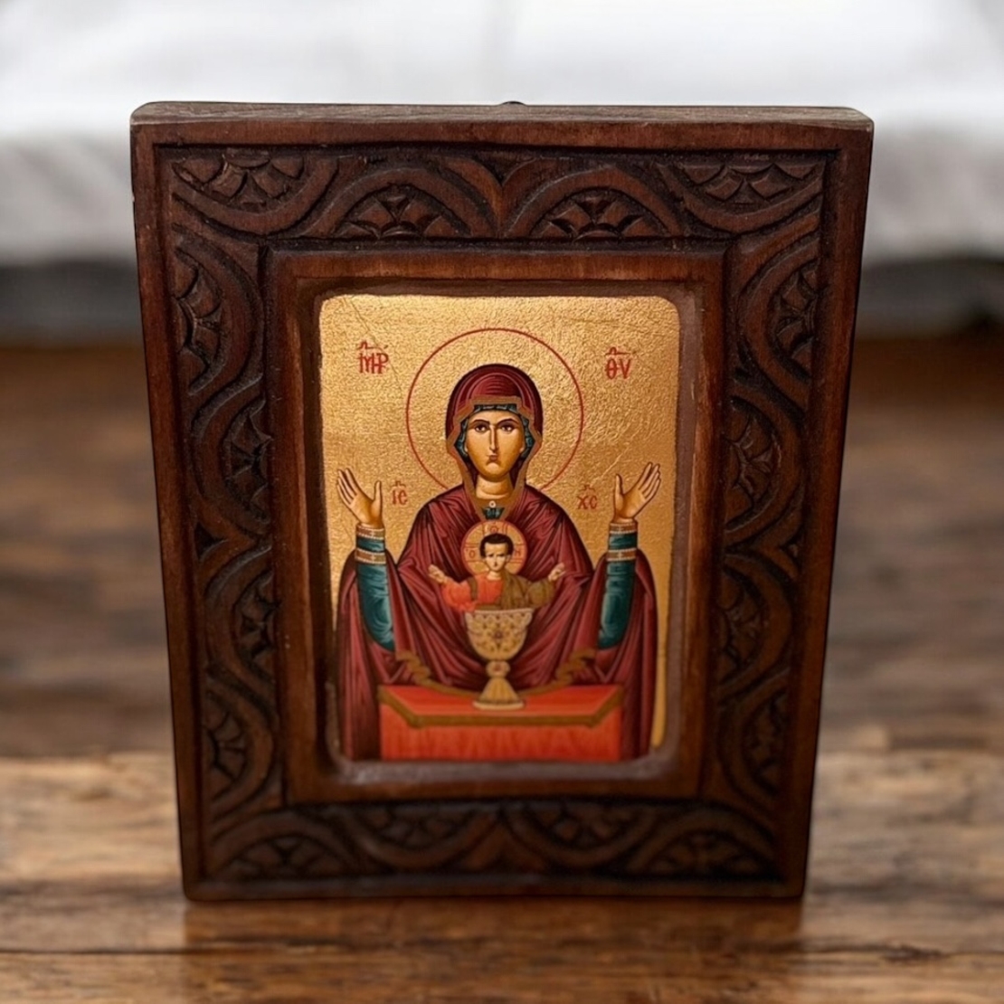 Икона на Света Богородица „Знамение“ – дървена рамка