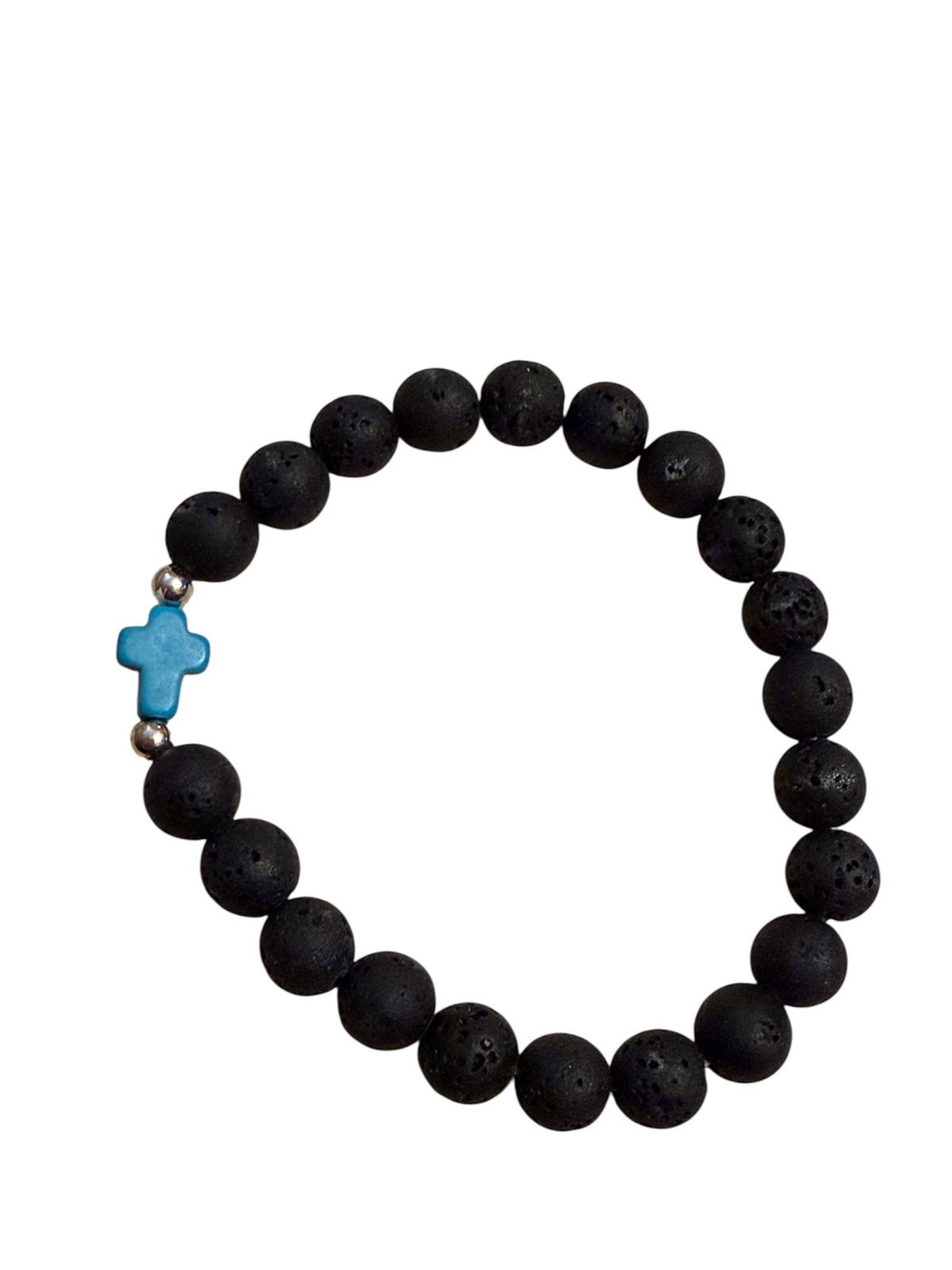 Православна гривна от вулканичен камък с кръст