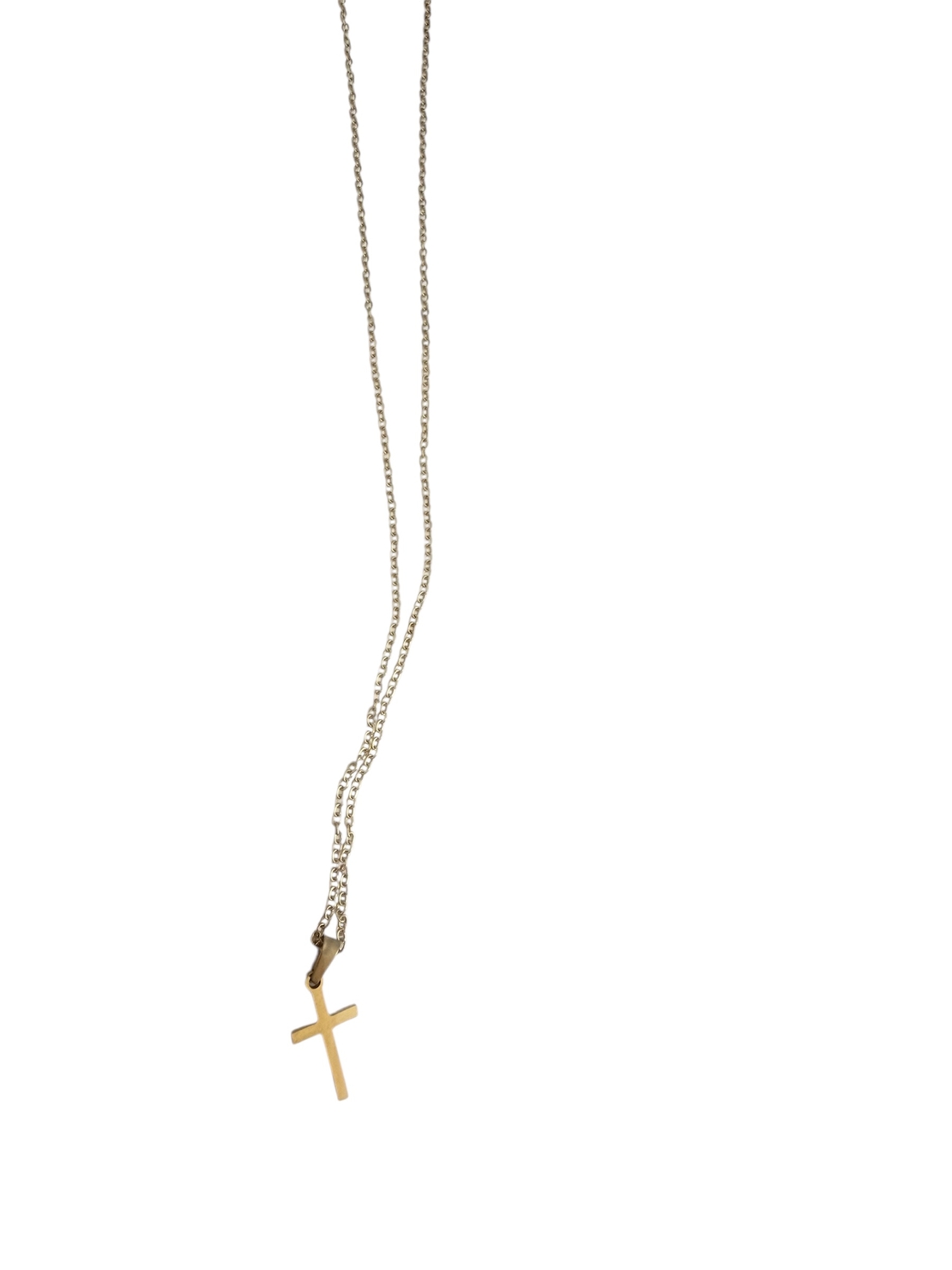 Фино златисто колие с класически кръст