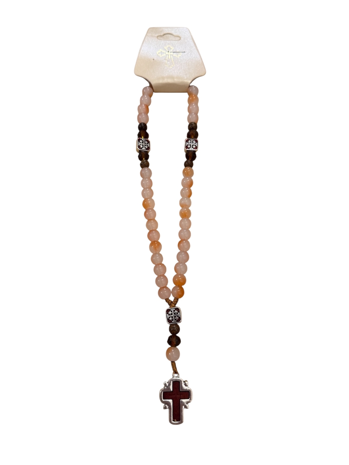 Православна броеница с естествени мъниста и кръст