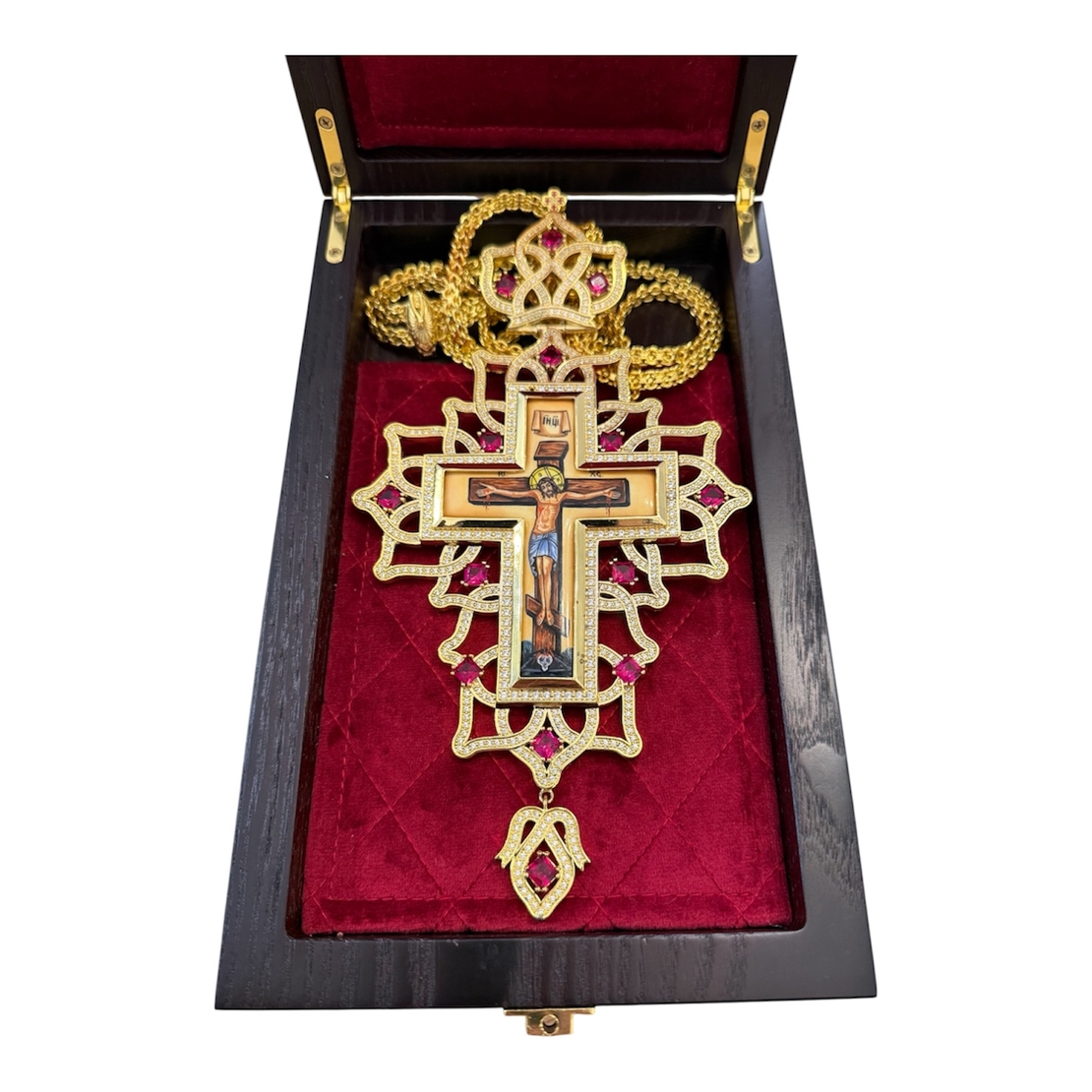 Архирейски нагръден кръст с емайл и декоративни камъни
