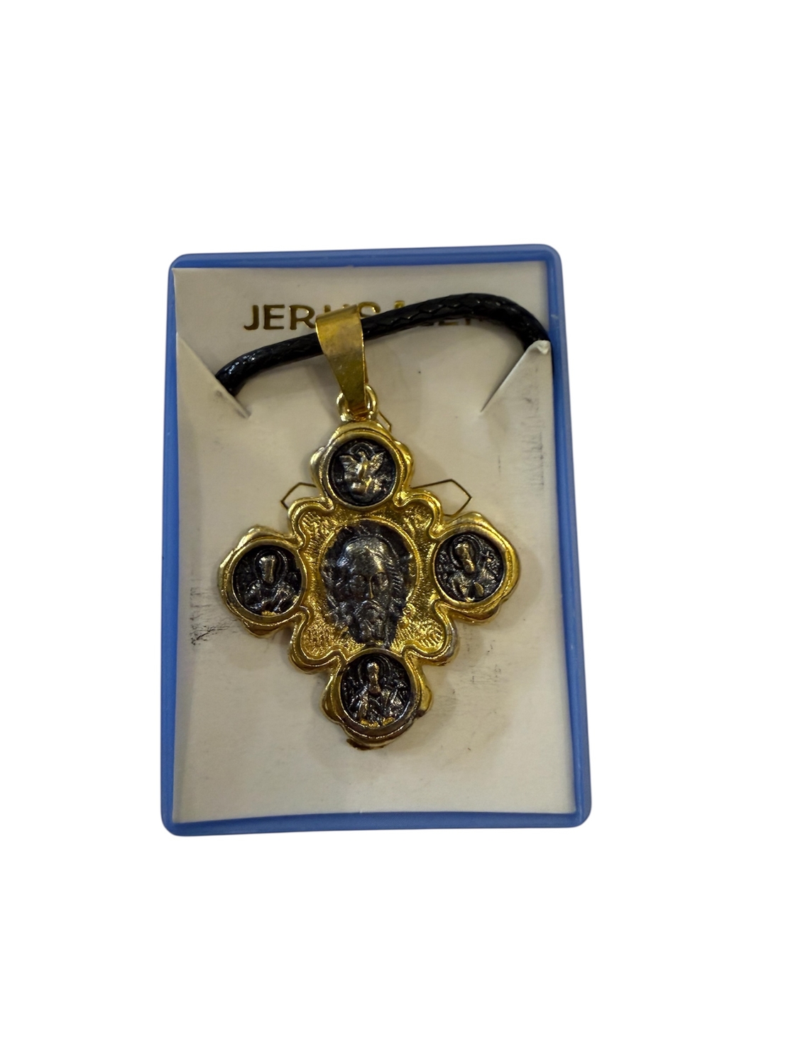 Двулицев православен кръст – дубле, златист