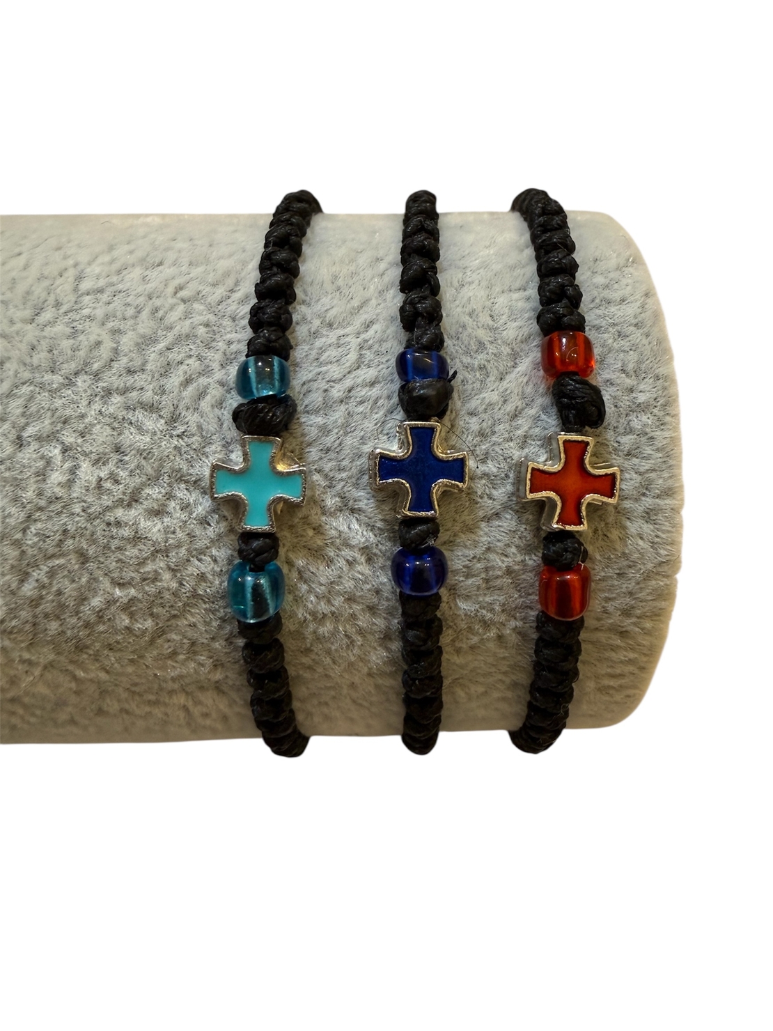 Восъчна плетена гривна с цветен кръст