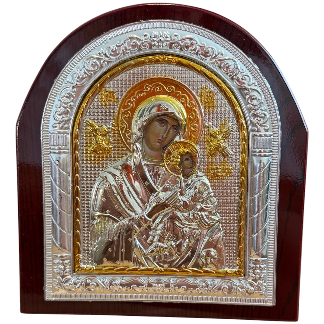 Икона на Света Богородица с Младенеца в декоративна рамка