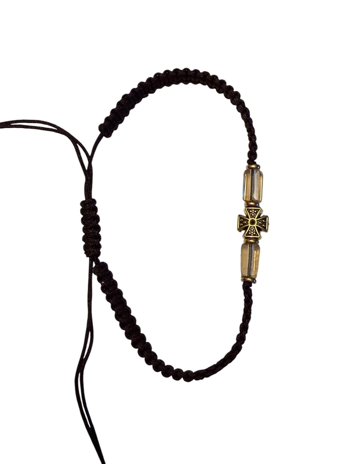 Православна плетена гривна с кръст