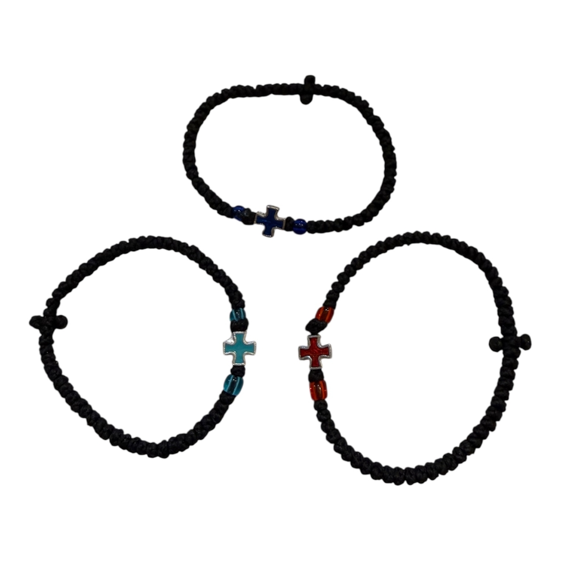 Восъчна плетена гривна с цветен кръст