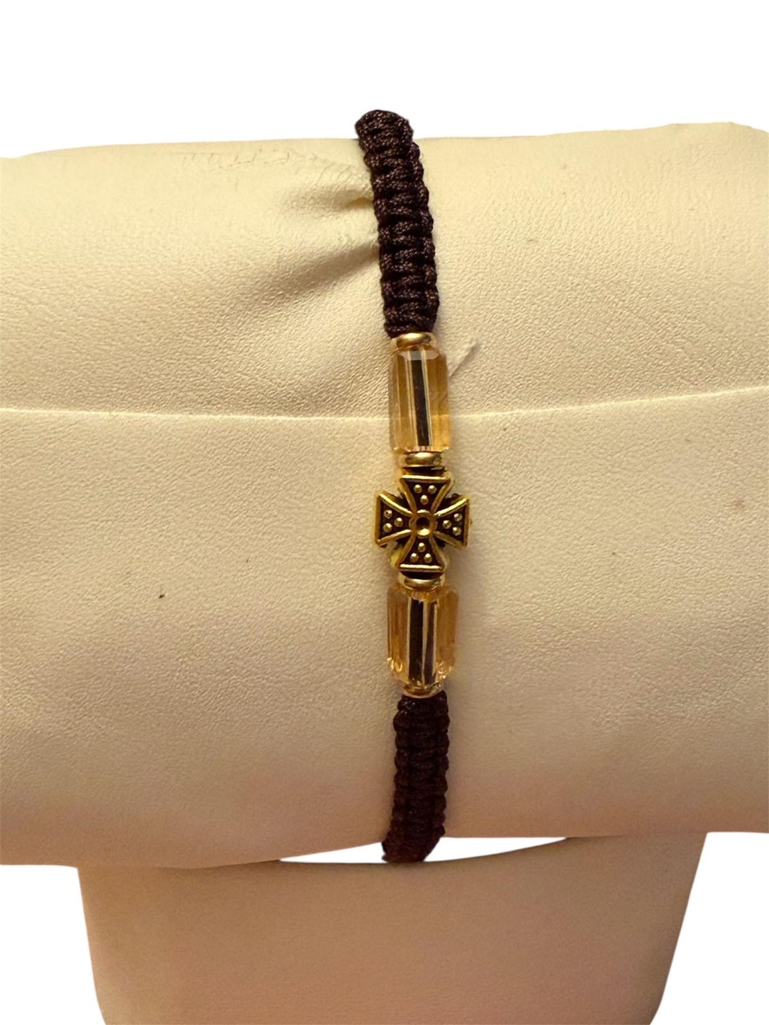 Православна плетена гривна с кръст