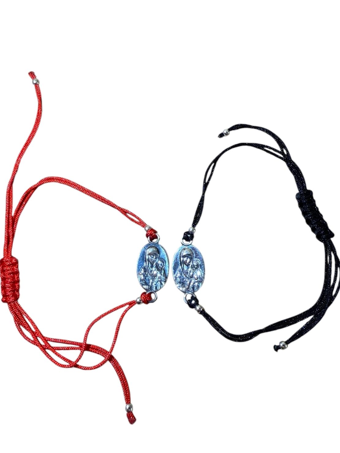 Сребърна гривна 925 с икона – червен или черен конец
