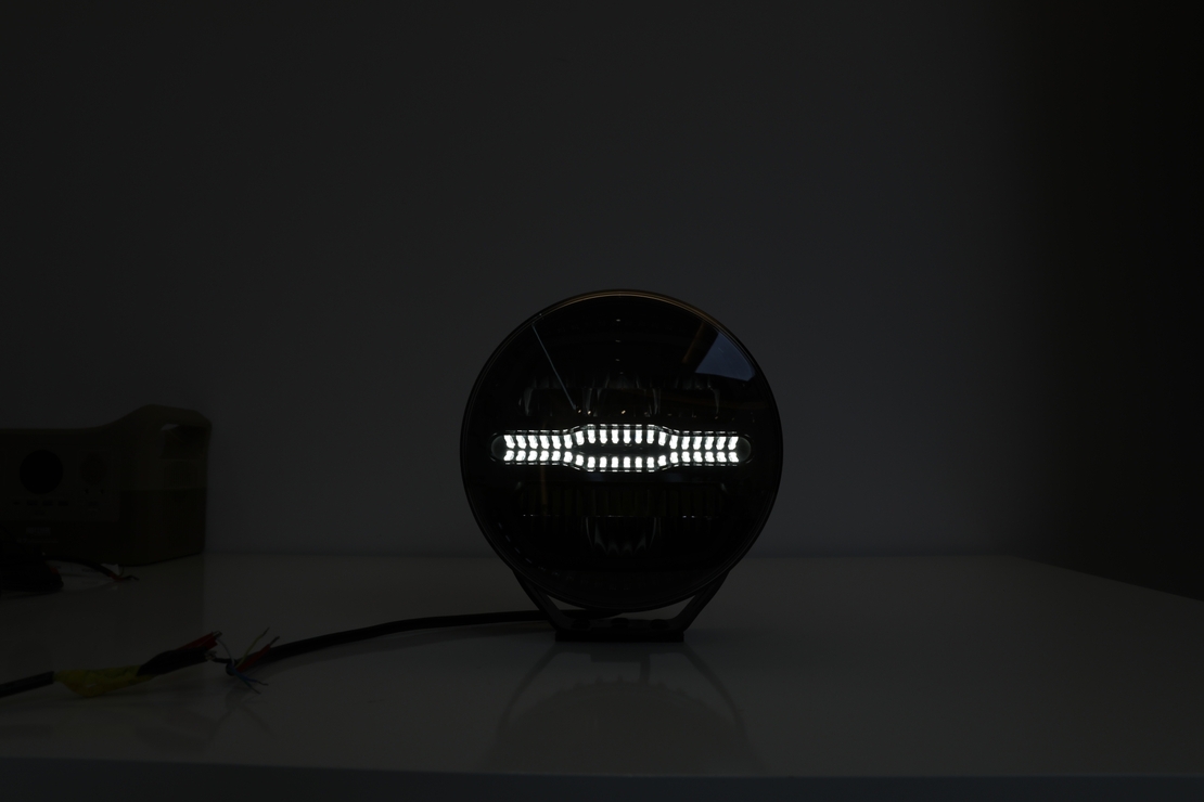 LED комбиниран халоген Flexzon Ø228 мм 12–24V, 175W, 11000 lm, оранжев/бял DRL и аварийна блиц светлина с 4 режима, E-mark, IP67/69K