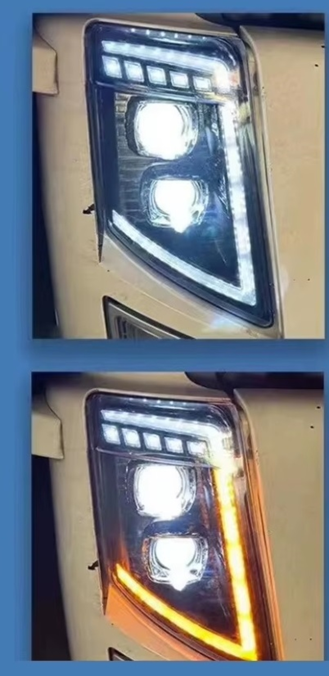 Десен LED Лед диоден преден фар с DRL дневна светлина къси-дълги мигач за камион Volvo FH13 FH16 FM460 FH500 24V