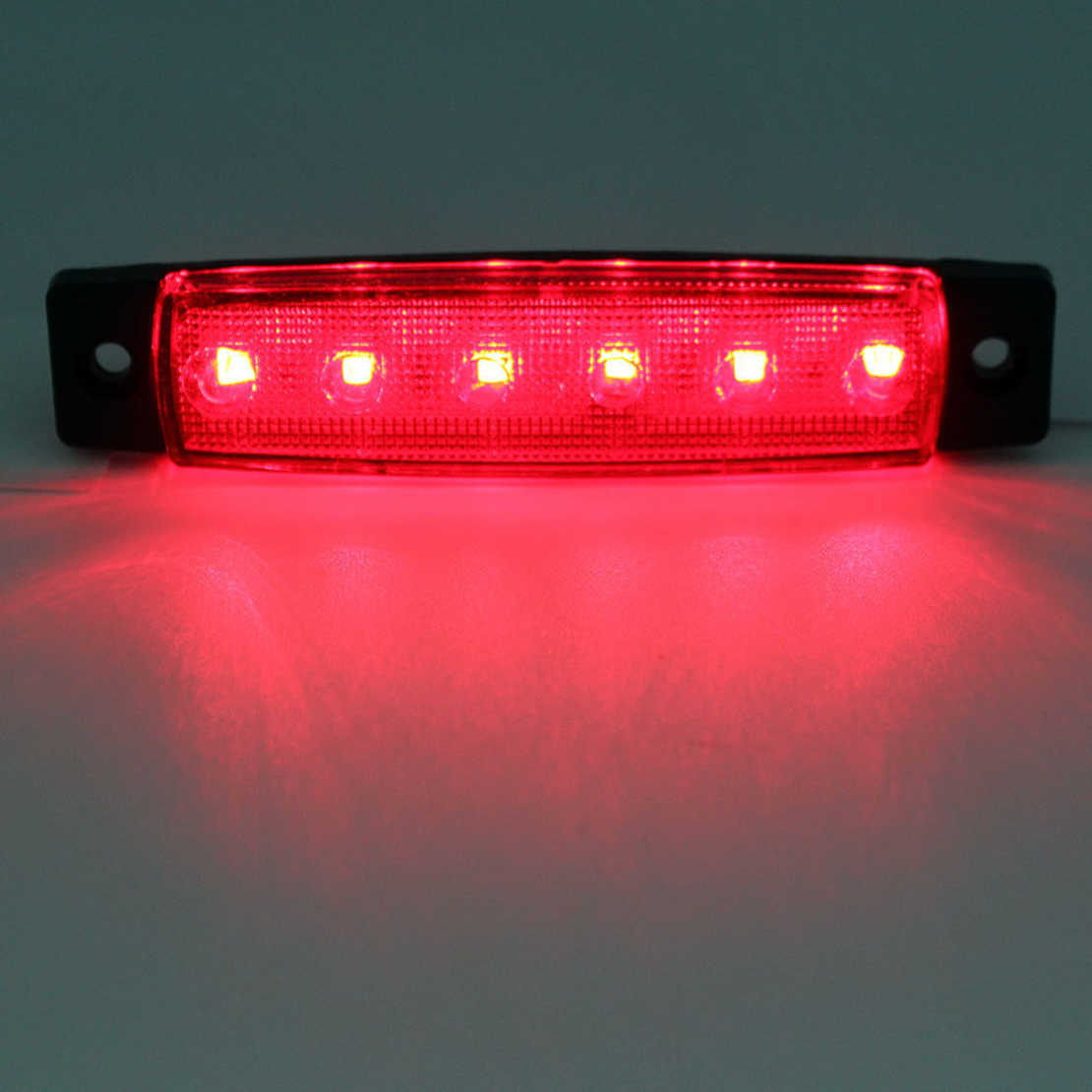 LED габарит червена светлина с 6 SMD диода – 12V/24V, 93 mm