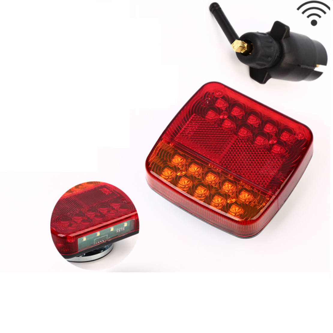 Безжични Wireless Лед Led Стопове с Магнит 12V 24V за Ремарке Каравана Платформа 5 Функции