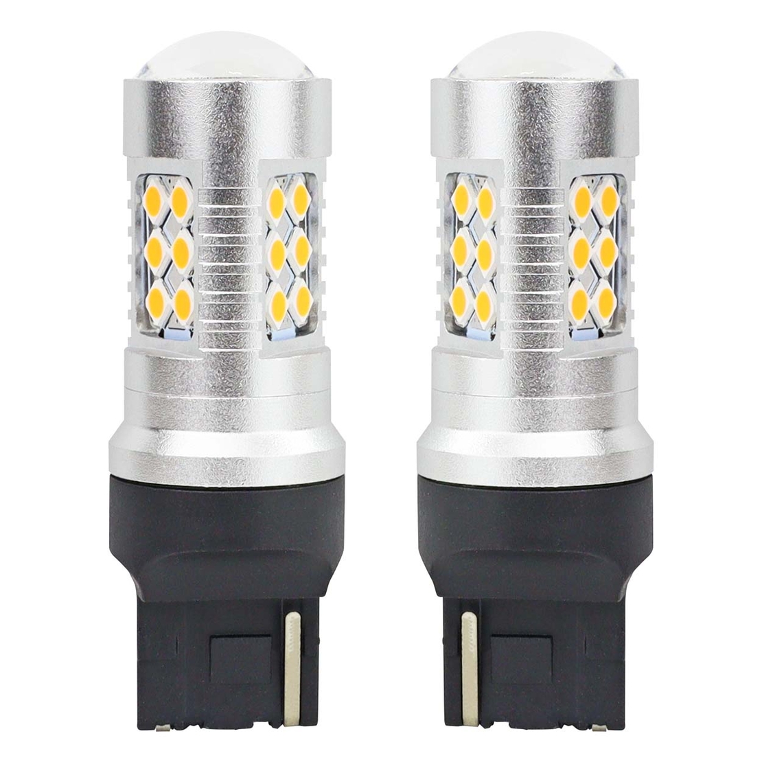 Комплект от 2бр. LED Лед Диодни крушки T20 WY21W Canbus 3030 24SMD 12V-24V оранжева светлина