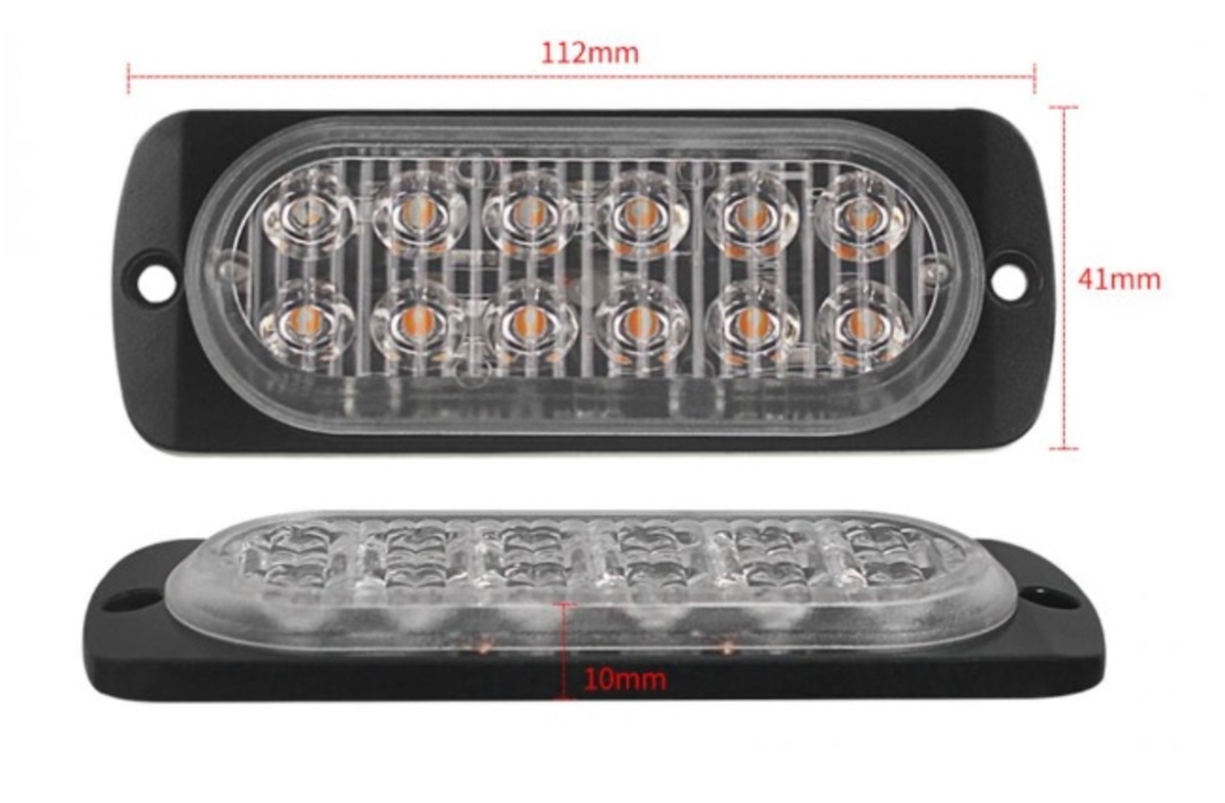 12 LED ЛЕД Аварийна Лампа За Пътна Помощ, Жълта Блиц Светлина, Мигаща!