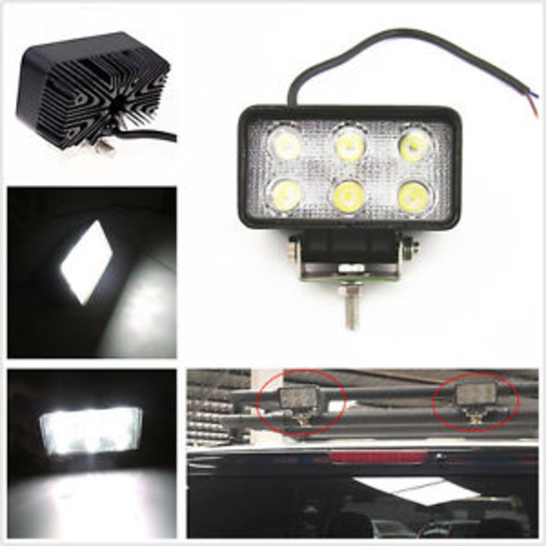 18W LED DRL дневни халогени светлини фар работна лампа 11см 6 диода 12/24V