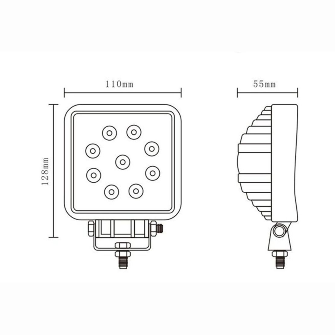 Универсален Лед LED Халоген Фар Работна Лампа 12V - 24V за автомобил офроуд бус ван камион