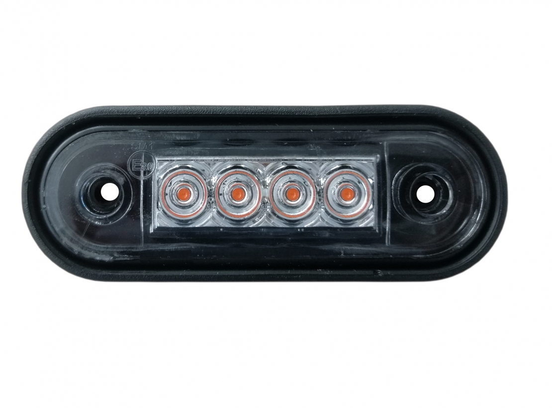 LED Маркер, Диоден Габарит, Токос, Оранжев, 12V-24V, Светлина За Камион, Бус, Ван, Ремарке, Каравана, Извит Гръб за Директен Монтаж на Ролбар, Булбар MAR891