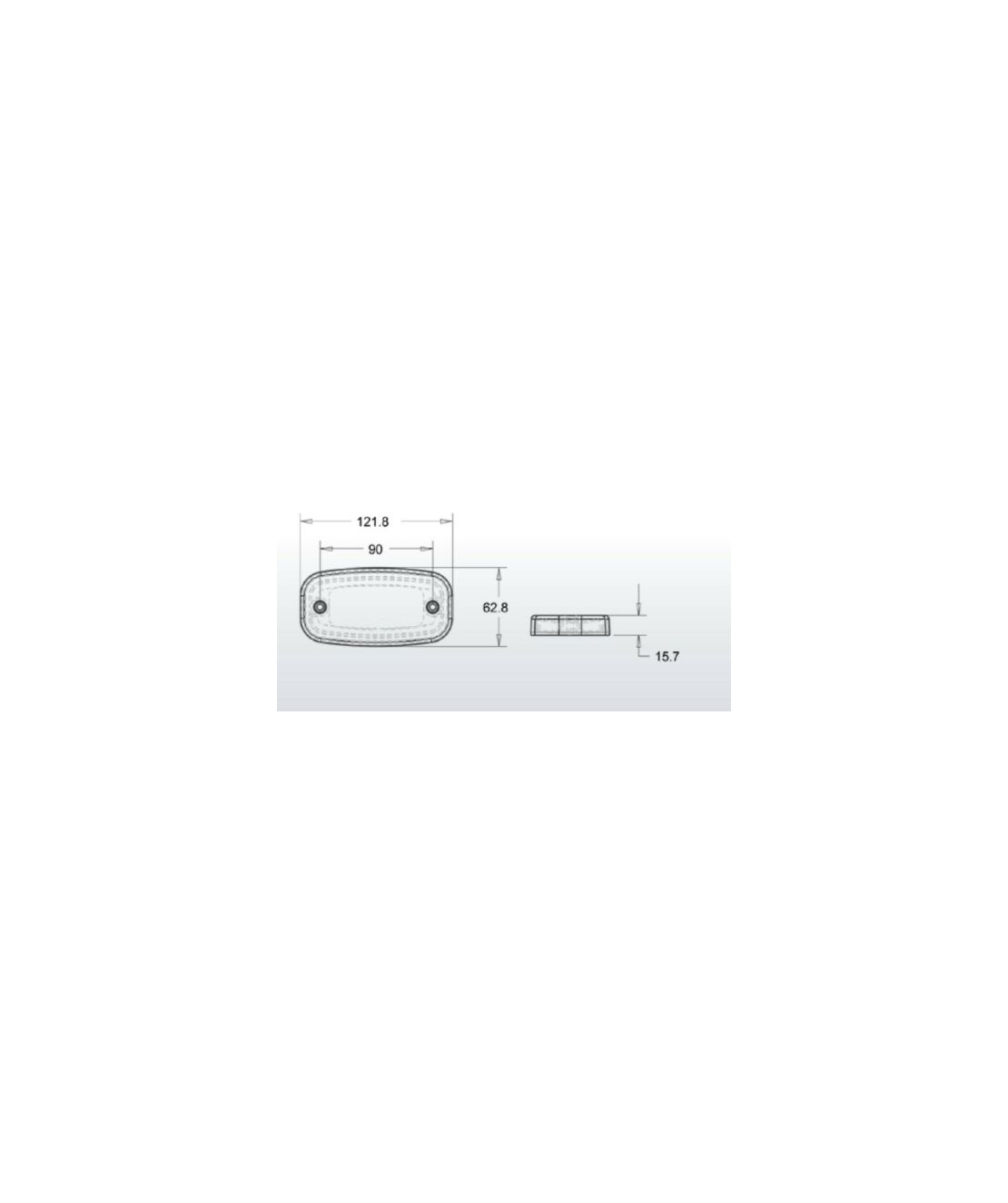 LED Червен Светодиоден Габарит Маткер Токос Неон Ефект, 122mm x 63mm , с Три Функции 12V-24V