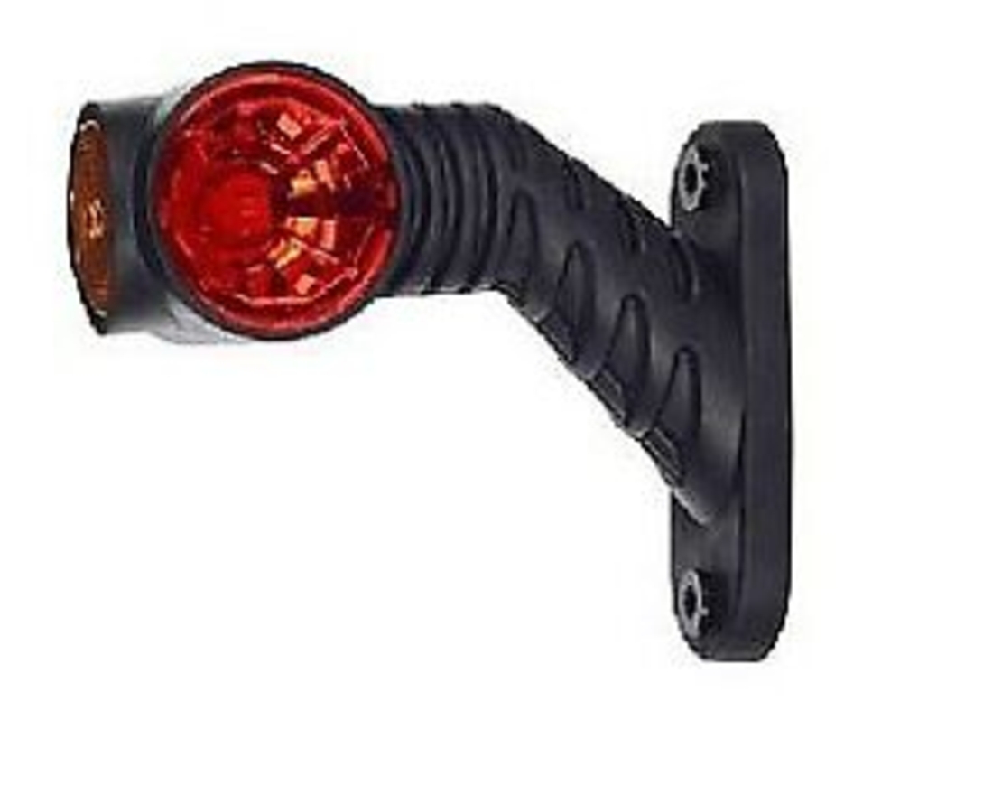 Комплект 2 броя LED Лед Габарит, Рогче, 12.5см, 12V-24V, 3 SMD Диода, Тройна Функция, Червена, Бяла, Жълта Светлина, 3D Светлинен Ефект