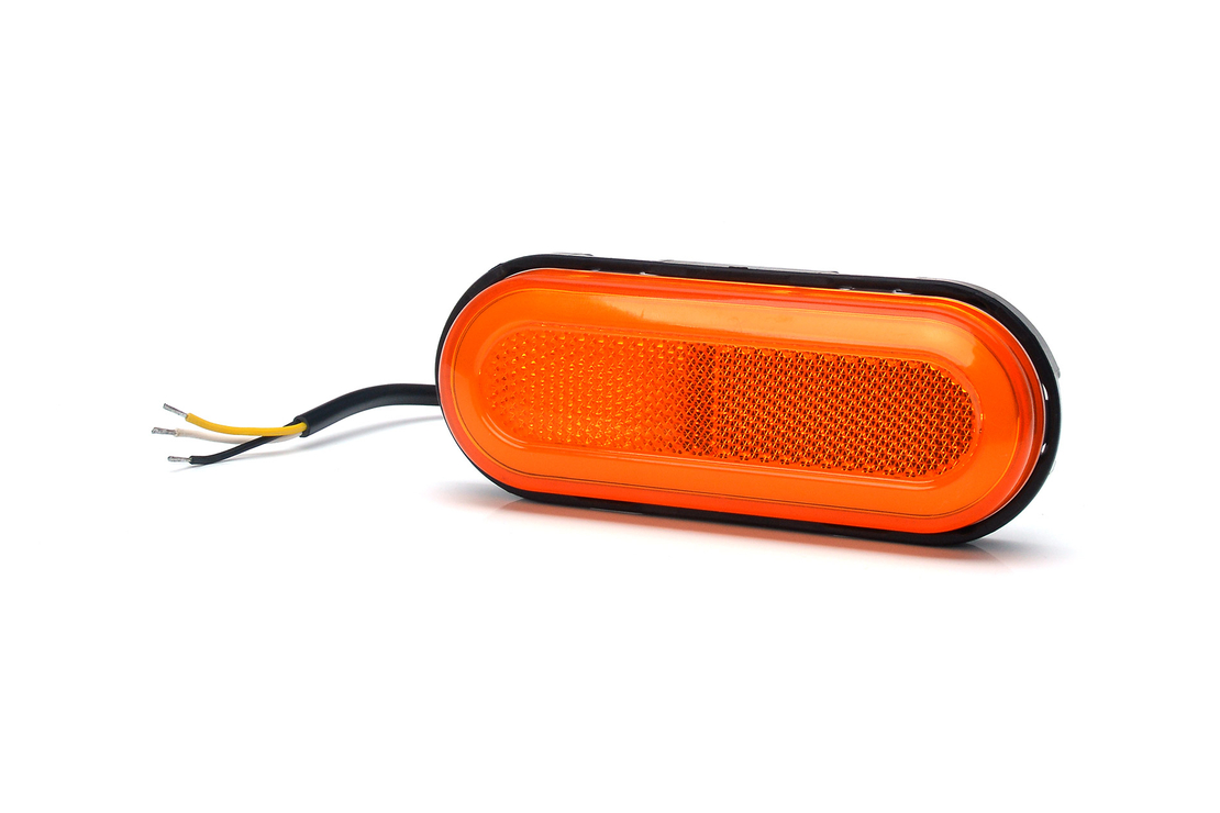 LED Светодиоден Габарит, Мигач, със Стойка, Маркер, Оранжев, Вграден Рефлектор, Е-Mark, Ефект Неон, Водоустойчив, 12V-24V