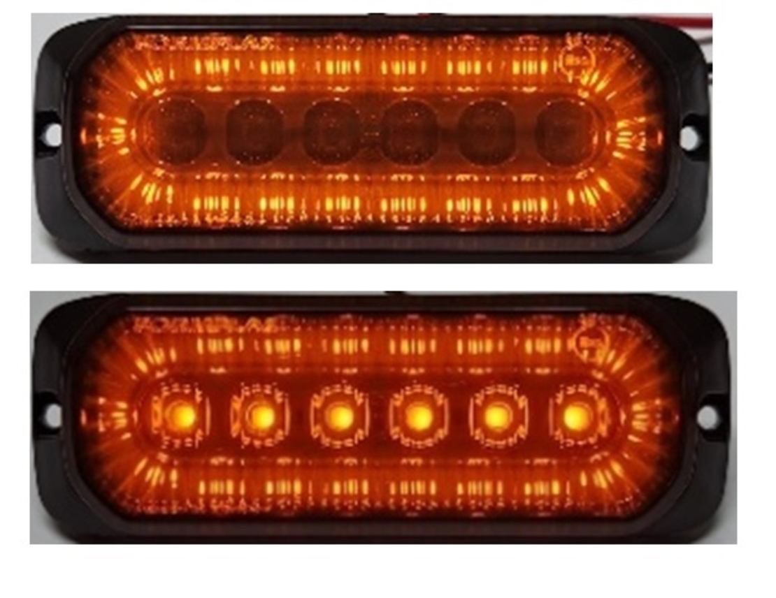 24LED Лед Диоден 12-24V оранжев Габарит Маркер Токос с два режима на светене с черно стъкло за камион бус ван каравана платформа кемпер