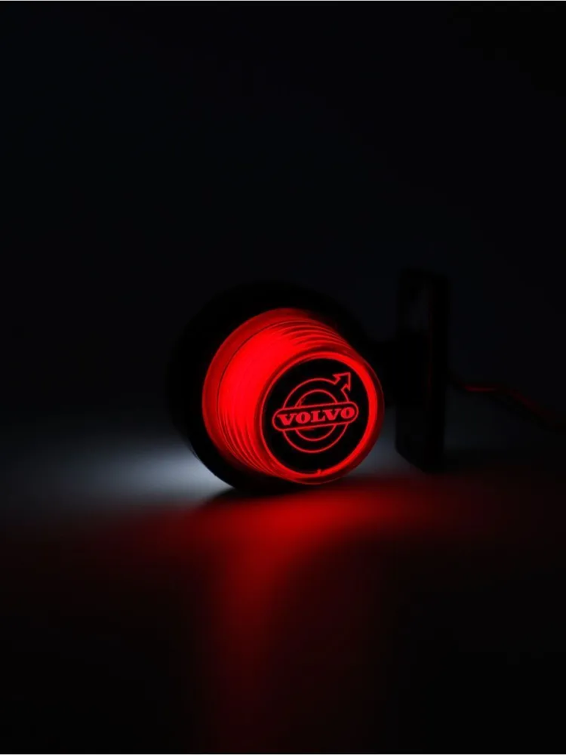 Комплект от 2 броя LED ЛЕД страничен габарит рогче 12 -24V оранжево - червено “old school” Неон Ефект с лого Vol