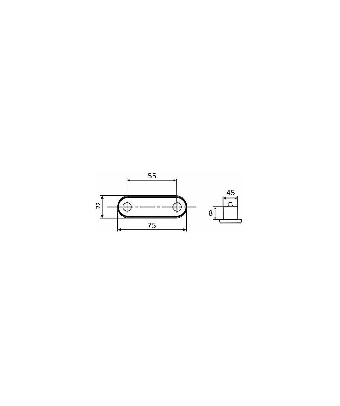 ЧЕРВЕН LED Заден Маркер Токос Габарит за Бус Платформа Камион Ремарке Автобус - 75 мм х 22мм - 24V