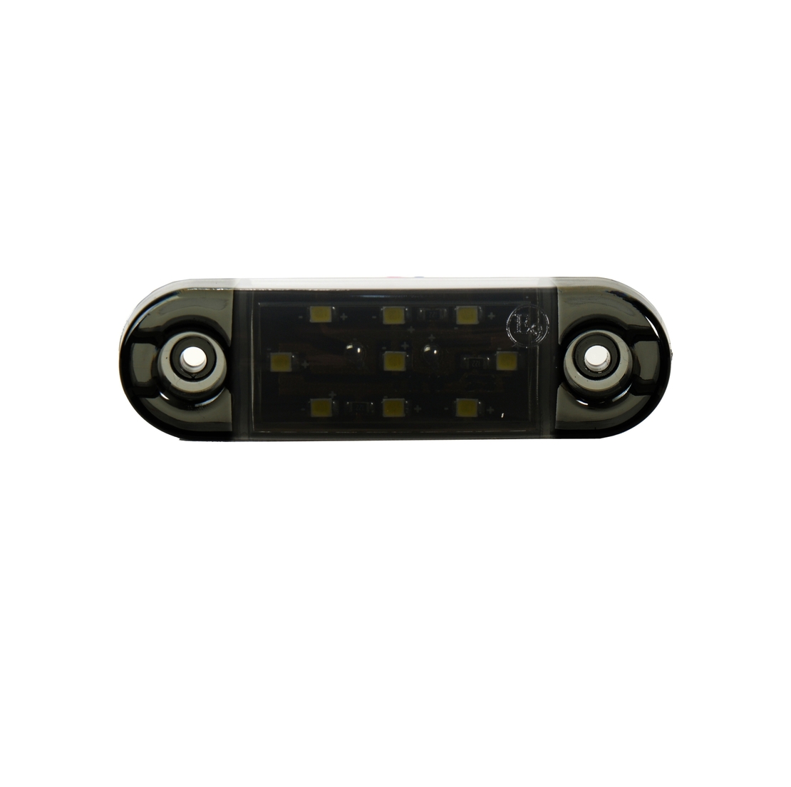 Опушен LED габарит маркер с 9 диода, Бял, 12V-24V, 20см кабел