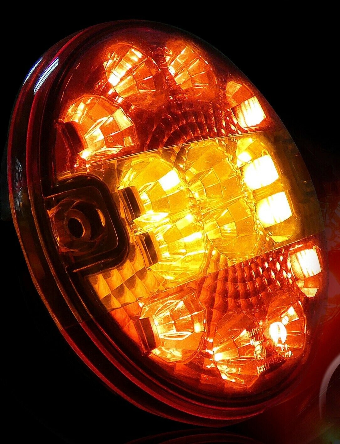 LED Лед Диоден Стоп Тип Хамбургер, Slim, Ø14cm, 12V-24V, За Камион, Ремарке, Бус , Каравана, Кемпер