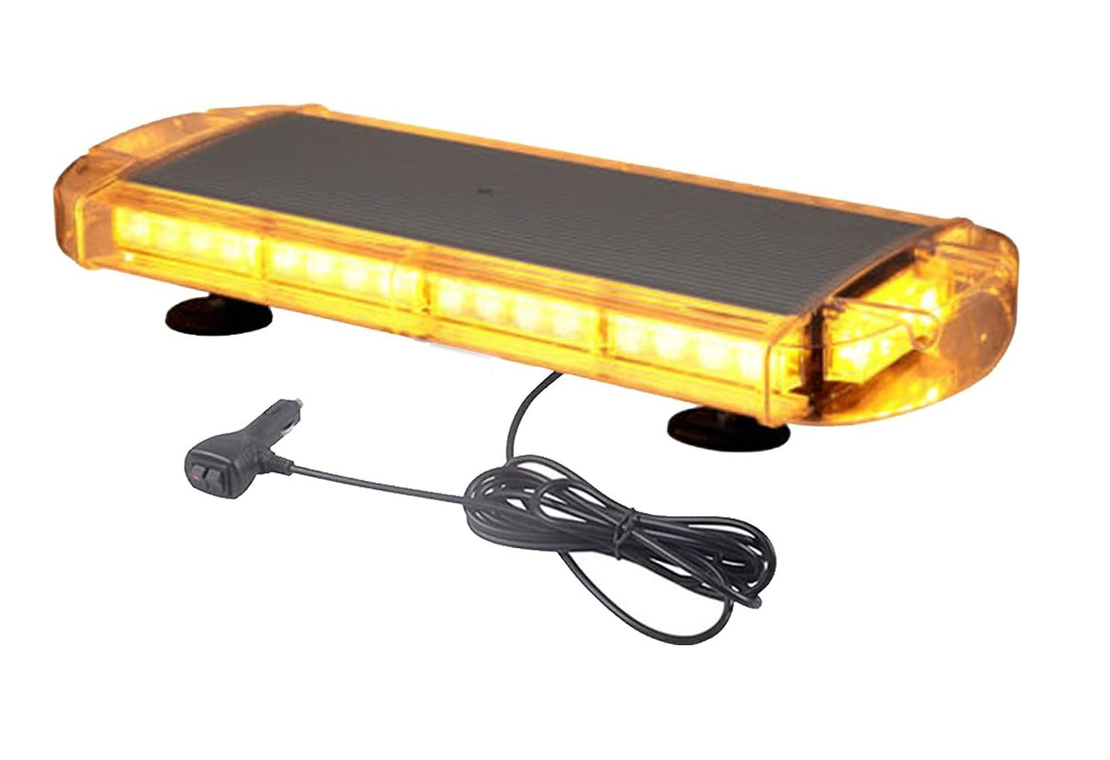 12V 24V Лед Led Диодна Мощна Аварийна Сигнална Лампа Буркан с Магнит 55см 10 режина Бяло Стъкло За Пътна Помощ Платформа Снегорин и др.