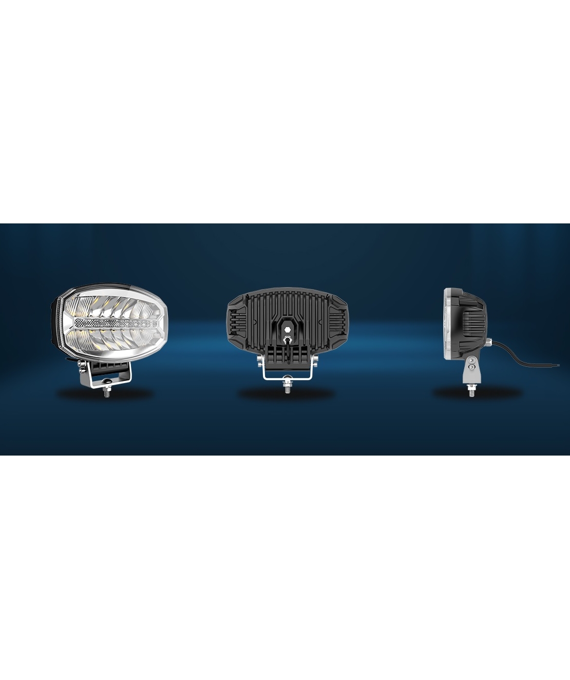 80W LED Лед Диоден Фар Халоген Лампа С Три Функции Неон Neon Ефект Бяла светлина 5800lm 12V - 24V E-Mark