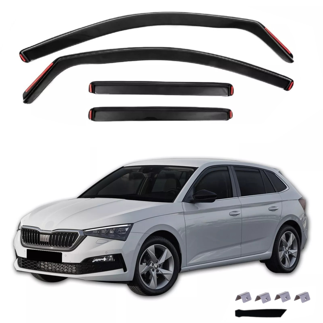 Комплект от 4бр. ветробрани за SKODA SCALA - 2019+